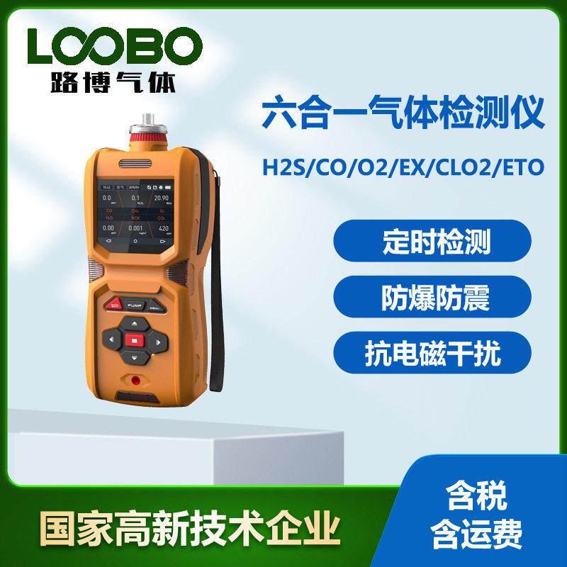 便携式六合一气体检测仪环氧乙烷硫化氢二氧化氯一氧化碳探测器