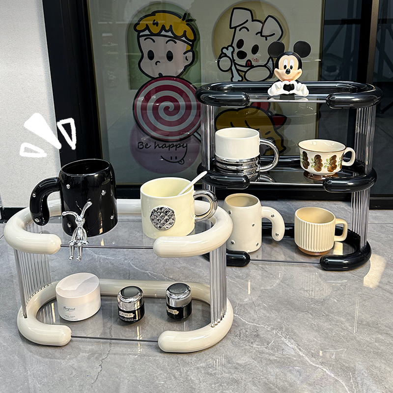 奶油风高级感桌面杯架餐桌水杯架咖啡杯收纳架马克杯茶杯置物架