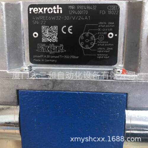 R901523727 4WREE6W16-30/V/24F1 德国原装 REXROTH力士乐 比例阀