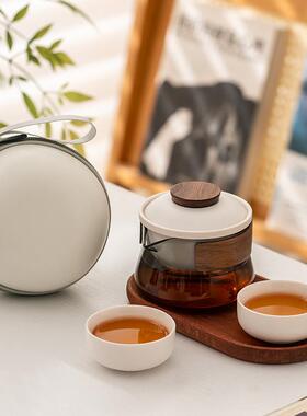 携式旅行便具一壶二杯快客杯茶水分F77MT79T离茶泡茶户外办公室神