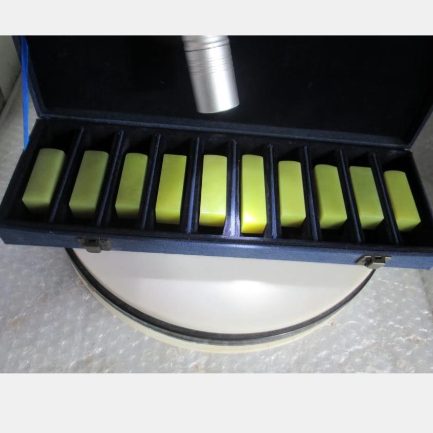 精美广东绿灯光冻全纯印章素方章金石篆刻2.5高7.7-5.7CM10方配盒