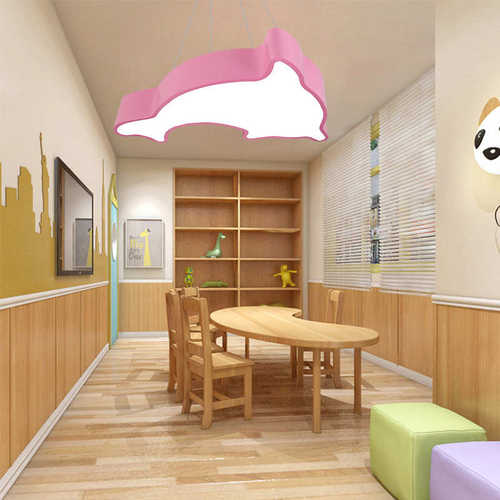 海豚儿童吸顶灯 创意卡通彩色led温馨卧室灯幼儿园游乐场护眼灯具