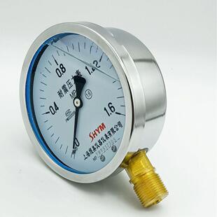 耐0震压力表YN 10Y00充油压力表气UXK压空水压液压油压1.61mpa真