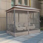 户外秋摇可椅躺吊椅篷秋009帐千多用途吊床带围布千网纱室外庭院