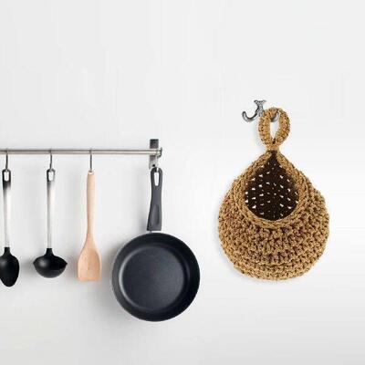 Storage Basket Rope Sling Hanging Wall Decor Small