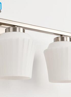 新款镜前灯镜专MD221105用浴室灯玻式奶白条纹璃灯罩柜110v美壁灯