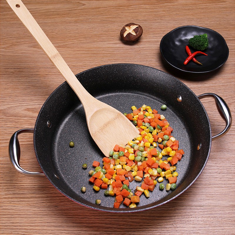 竹锅铲无漆不粘锅炒菜铲子竹制长柄平底锅厨具加厚加长铲耐高温