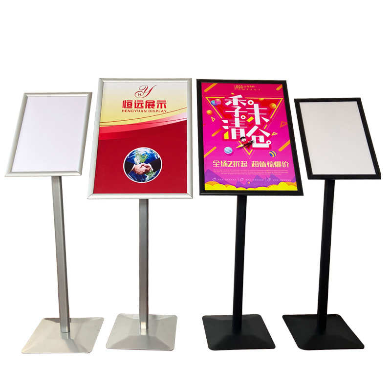 不锈钢立式指示牌广告海报展示牌落地立牌展示架A4指示牌欧美立牌