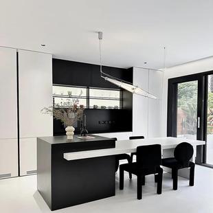 极简发光背板金属餐边柜不锈钢酒柜装饰厨房置物架调料架杯架定制