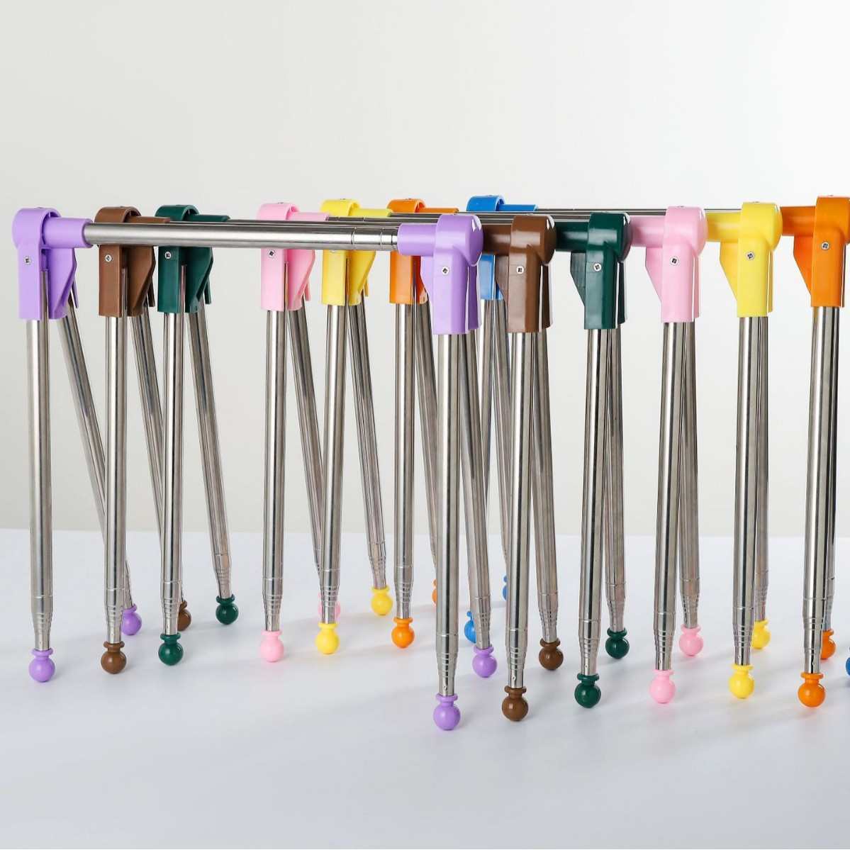 伸缩旅行落地晾衣架阳台出差折叠便携式旅行晾衣架室内不锈钢