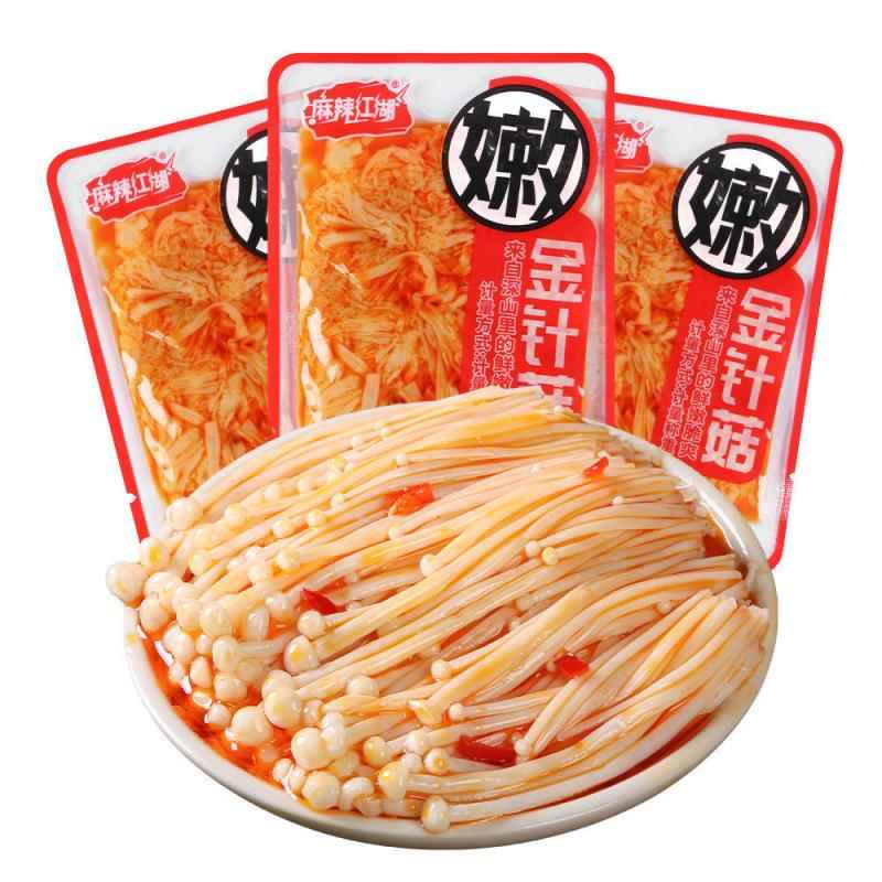 香辣金针菇新鲜菇类宿舍即食红油零食休闲下饭菜解馋小零食小包装