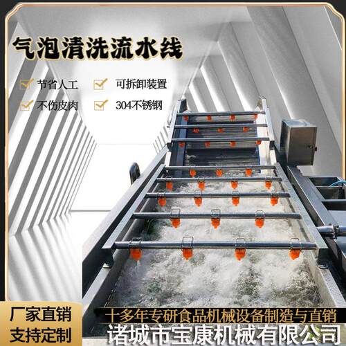 浸泡喷淋清洗机商用全自动药材黄精浸泡喷淋清洗机喷淋鼓泡洗菜机