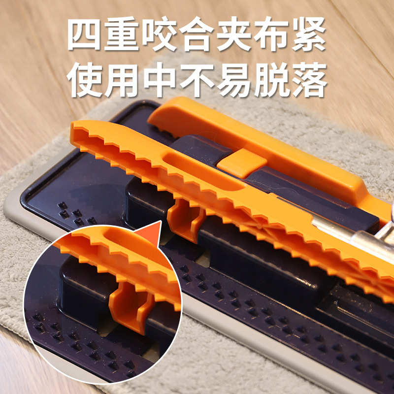 夹布式拖布家用懒人一拖净木地板瓷砖吸水除尘加大平板拖把不锈钢