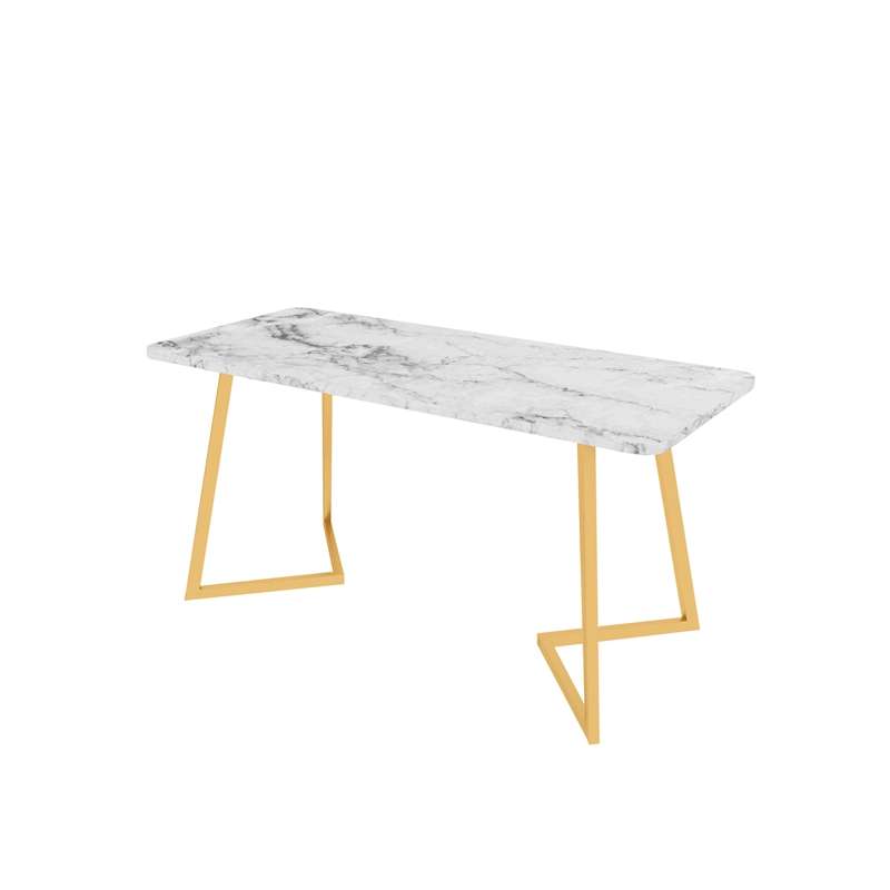 北欧大理石办公桌椅 简约时尚家用铁艺书桌电脑桌 轻奢岩板写字台