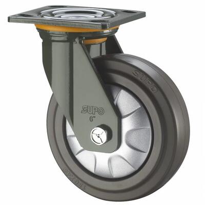 5寸荣万向橡胶静音带双刹车SUPO重型工业向脚轮J701-01D-2J07S-01