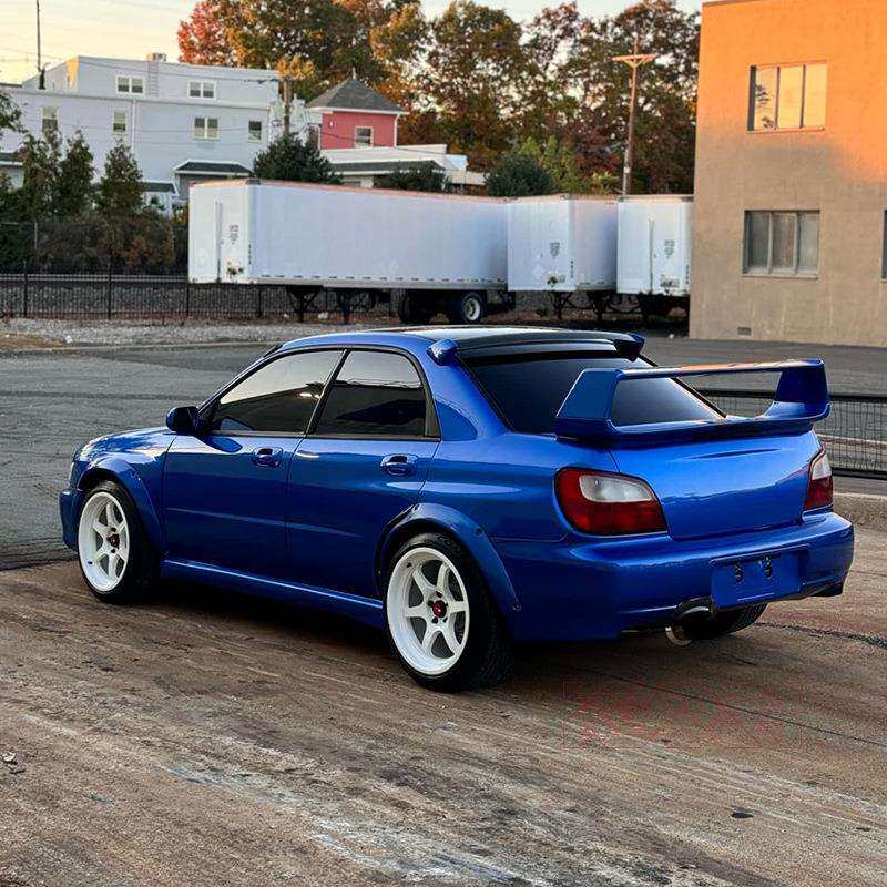适用02-07款斯巴鲁翼豹IMPREZA WRX STI双层尾翼改装烤漆定风翼