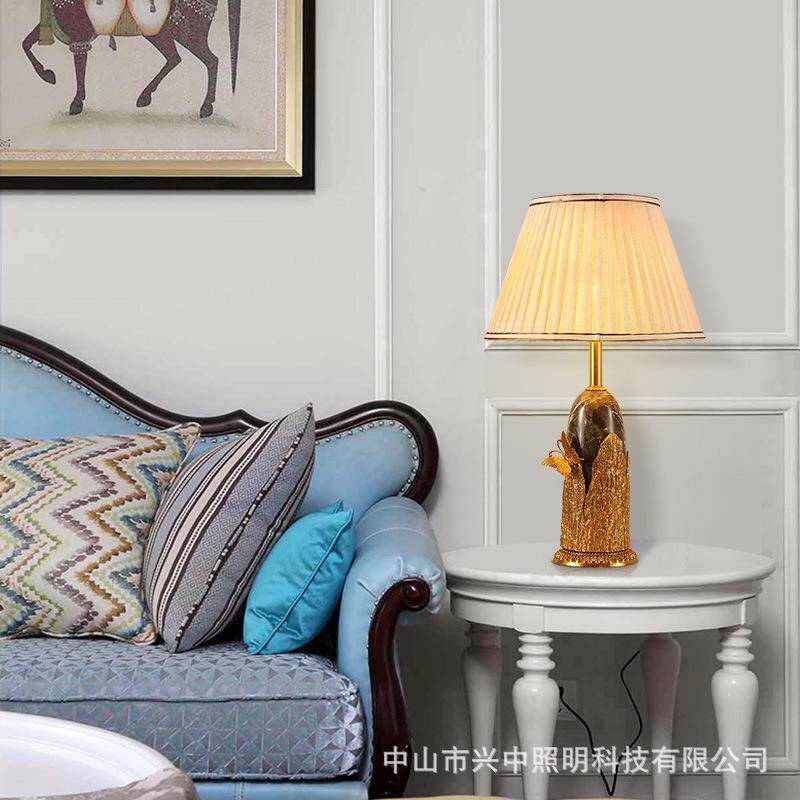 法式复古奢华台灯欧式全铜卧室床头灯温馨客厅沙发茶几别墅酒店