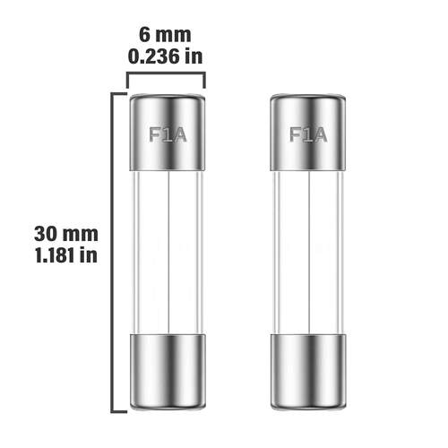 ALLECIN 1A 250V 6x30MM 快速吹制玻璃保险丝 1 安培 250 伏 0.24