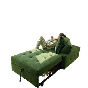 单人休闲沙发床模块组合折叠两用奶油风沙发床小户型可伸缩沙发床