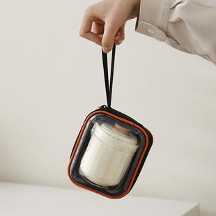 奶油风陶瓷快客杯一壶三杯户外旅游露营旅行茶具便携泡茶杯喝茶壶