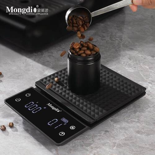 Mongdio咖啡电子秤咖啡称意式精准手冲咖啡豆专用电子秤重计时称