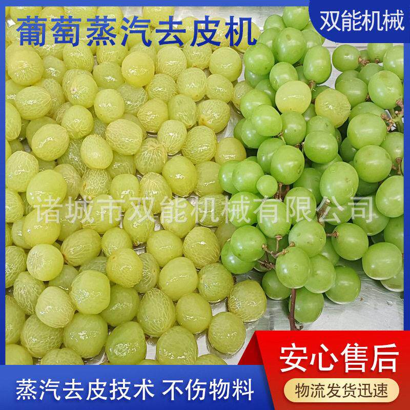 速冻葡萄蒸汽去皮机不伤果粒去膜干净无残留对接葡萄头清洗灌装