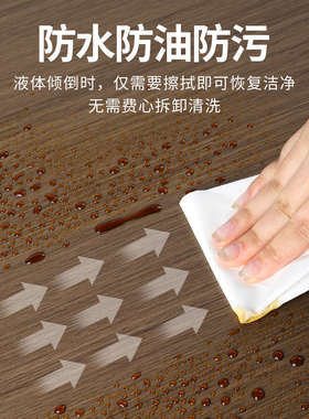 胡桃木色桌子翻新改色贴纸木纹桌布饭店方形旧餐桌饭桌面遮丑贴膜