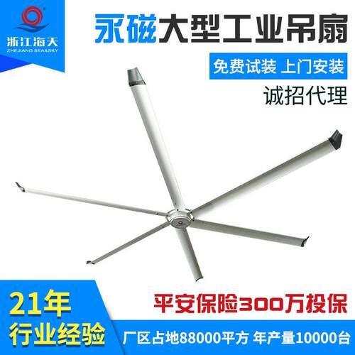 90寸大型永磁工业吊扇车间工厂大型风扇6页8页7.3米吊顶工厂吊扇