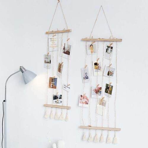 Nordic Wall Decoration Room Wooden Stick Photo Frame Artwork