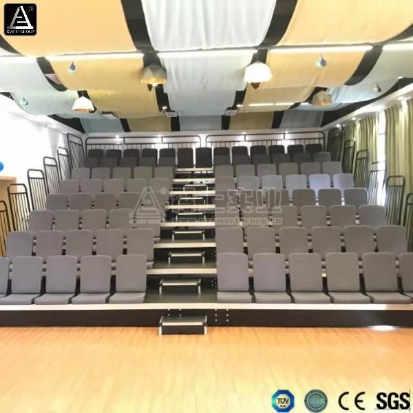 8层7米电动伸缩看台软包折叠座椅体育馆活动室座椅
