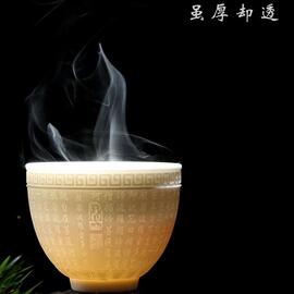 品茗茶杯陶瓷主人杯白瓷羊脂玉品茗杯个人杯单杯心经功夫茶杯紫砂