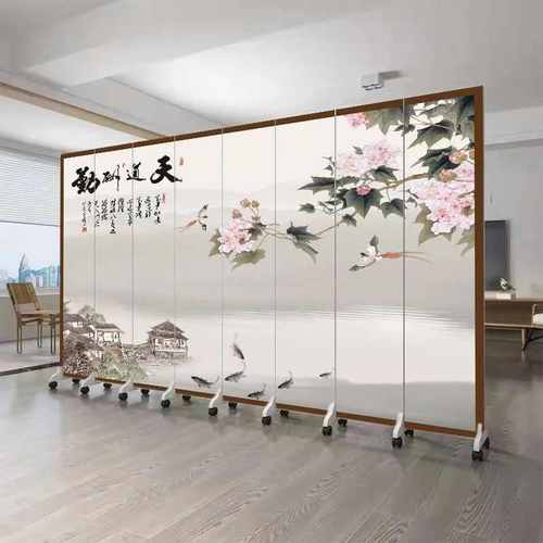 中式屏风隔断客厅遮挡现代玄关遮挡卧室家用办公室山水可移动折叠