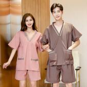 桑拿服养生足浴服spa 后开 汗蒸服亚麻新款 按摩服女士定制浴服男士