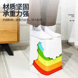 ZRr儿童房彩虹垃圾桶翻盖男孩女孩卧室可爱高颜值卡通带盖大容量