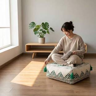 高弹盘支撑地板拆坐垫茶室墩子腿蒲团坐垫中式 007 矮凳懒人可坐MJ