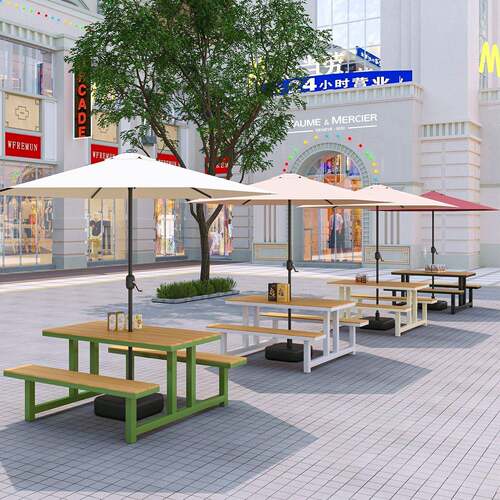商业街户外休息区桌椅套件组合市政广场售楼部咖啡厅外摆餐桌座椅