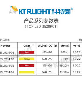 LED3528灯珠四脚黄色0.2w/0.5w 三正一负共阴共阳 3528黄光车灯