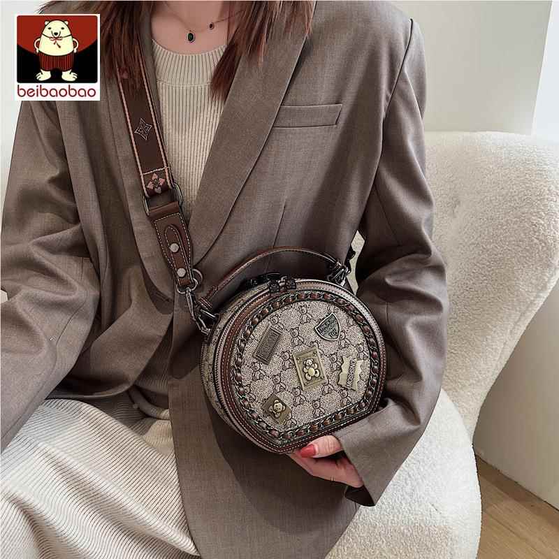 北包包源头工厂小包SFQ包女包205款尚潮新徽章单肩斜挎包2时小圆
