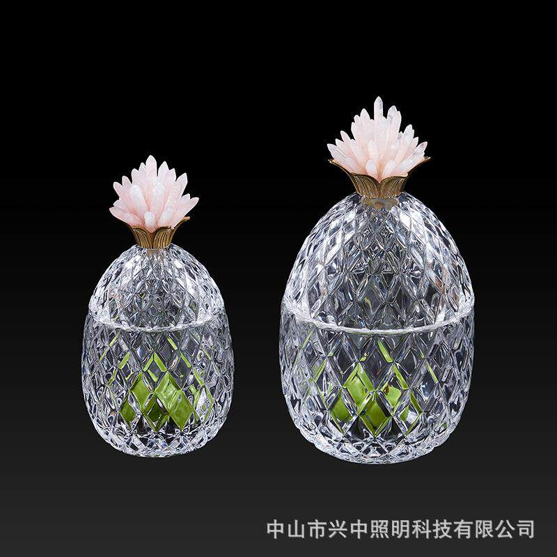 法式玻璃罐客厅餐厅茶几摆件紫水晶镶铜创意糖果干果收纳出完罐