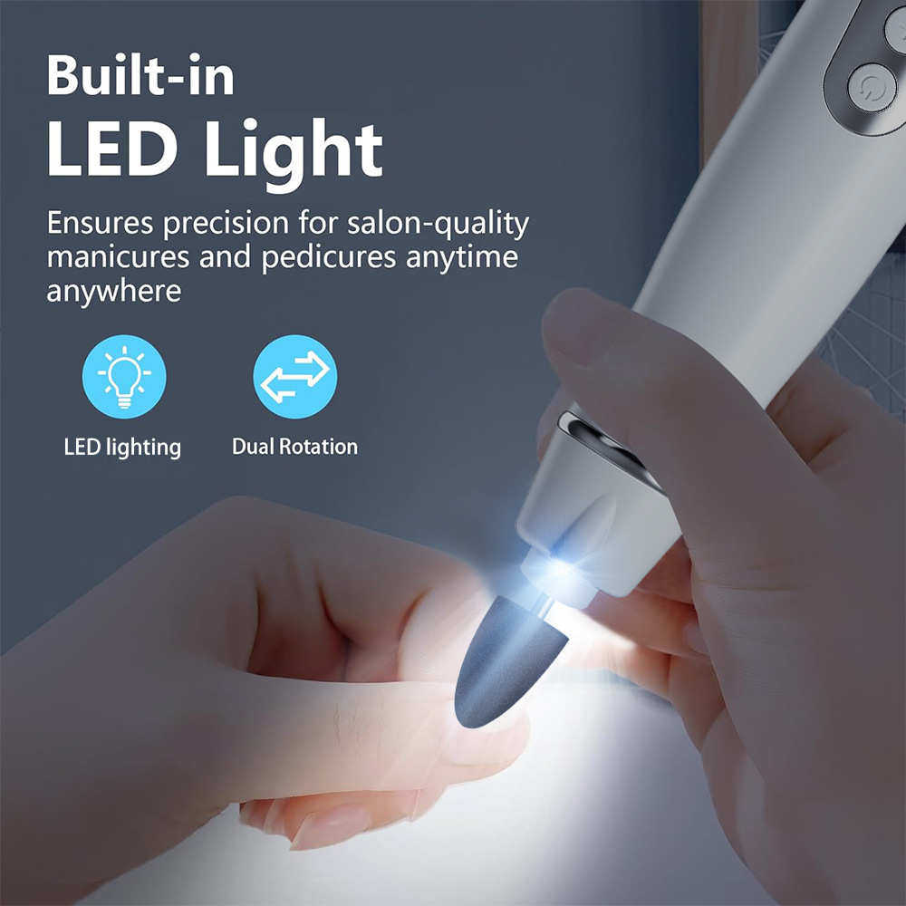 10档电动磨甲器 屏显去死皮指甲打磨器二合一 家用美甲打磨机