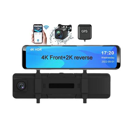 12寸现货高清前摄2K后拉1080流媒体车载行车记录仪dashcam