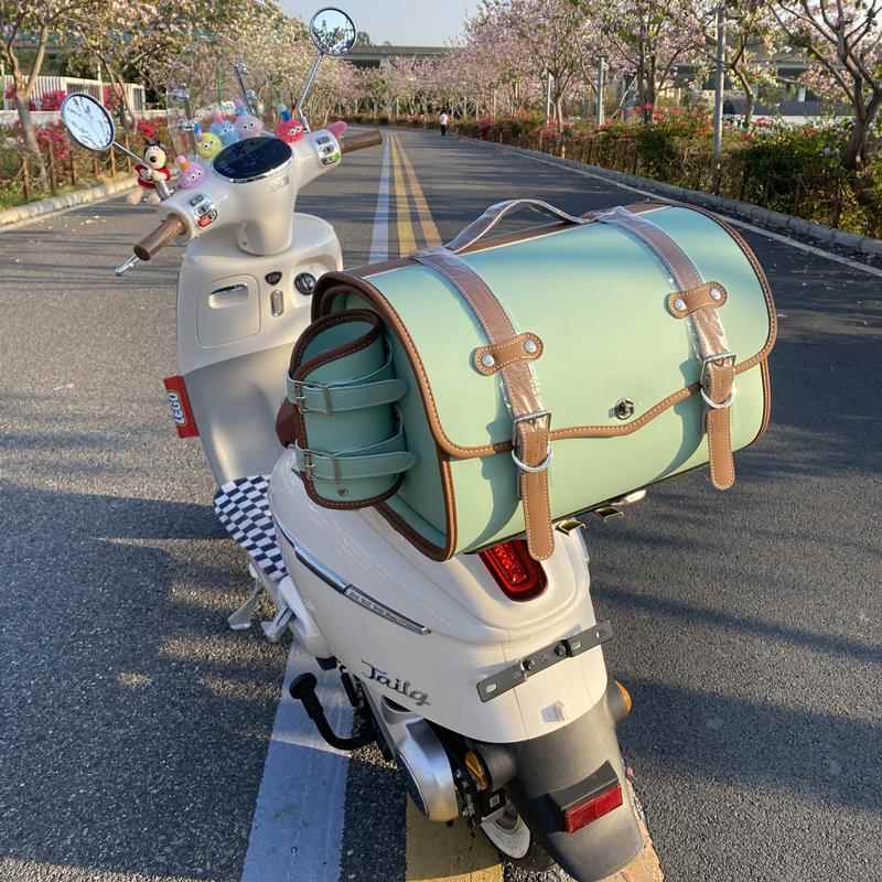 摩托车尾箱包复古电动车后备箱本田ns125la尾箱小卡拉尾包收纳包