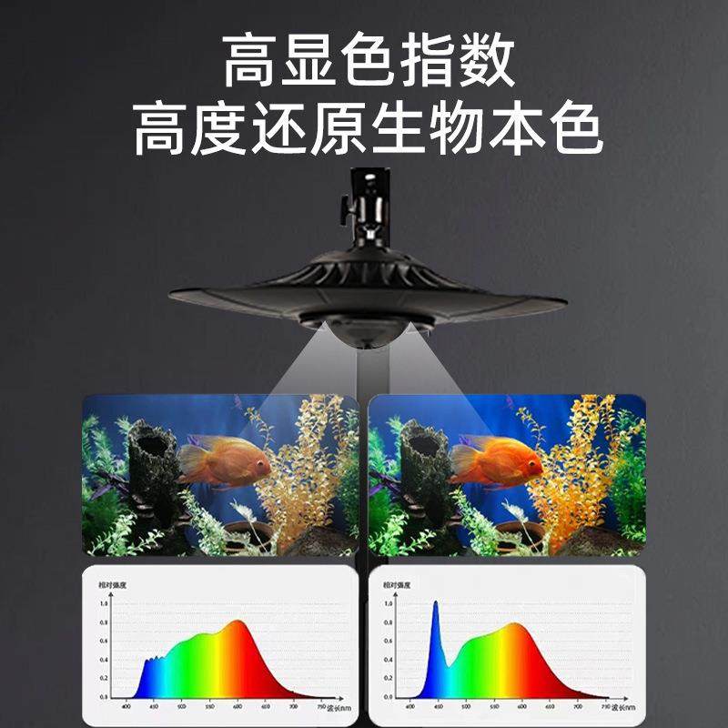 0W爆5藻OOX专用飞碟草鱼缸灯全光谱观鱼缸灯增艳灯赏造景溪流缸水