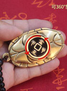黄铜富甲天下解压手把件招财转运八面转转摆件龟壳