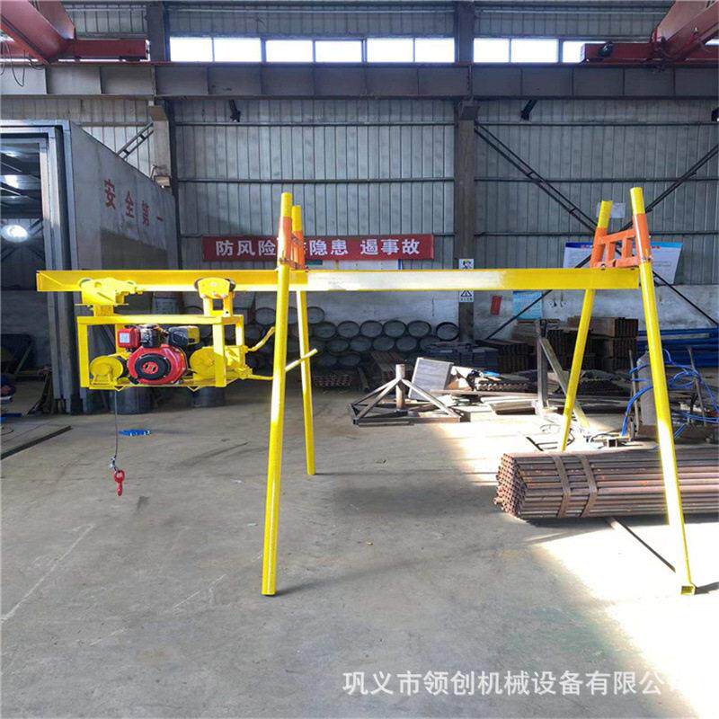建筑工地国外无电汽油机起重机柴油提升机楼房吊运汽柴油小型吊机