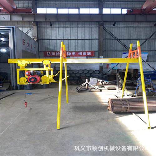 建筑工地国外无电汽油机起重机柴油提升机楼房吊运汽柴油小型吊机