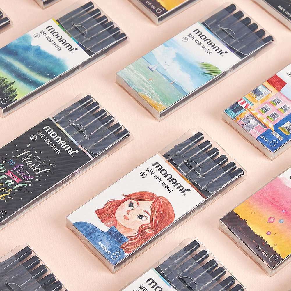 慕那美软头brush书法画笔绘画毛笔遇水不晕染不褪色学生手绘彩笔