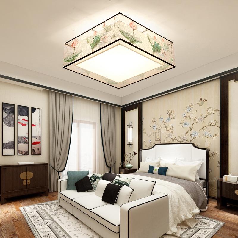 餐新中式顶灯480现代厅灯LE吸D圆形简约创意书房卧室厅中式灯客具