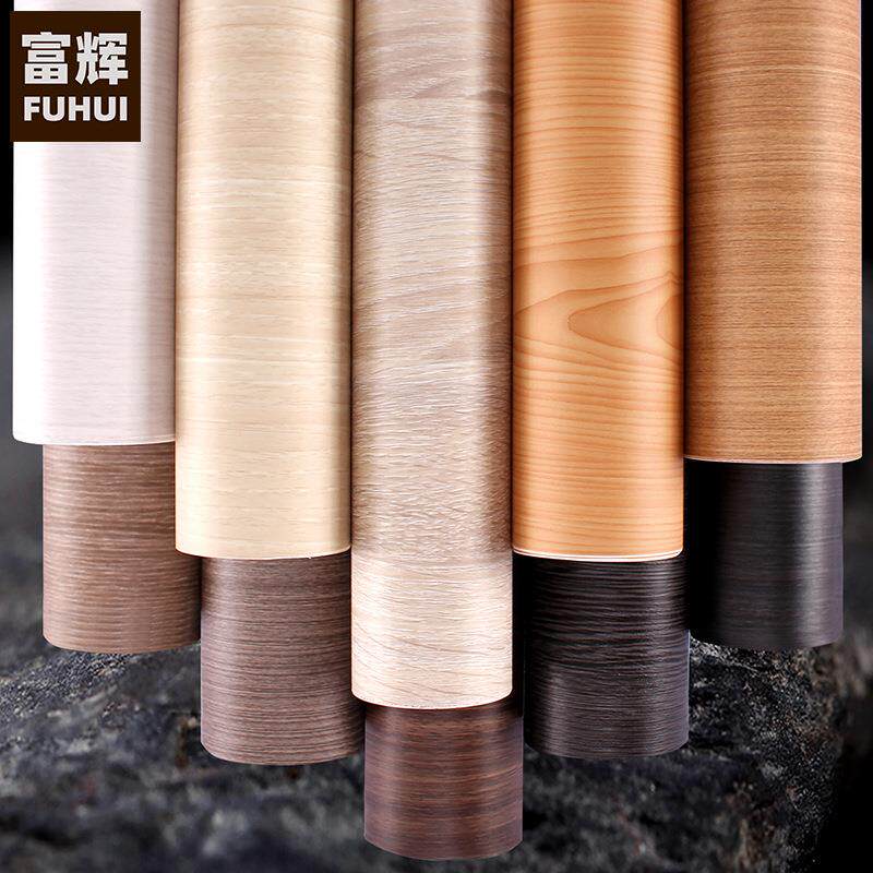 特厚导气槽pvc木纹膜展柜贴纸木饰家装工程墙纸自粘拉丝波音软片