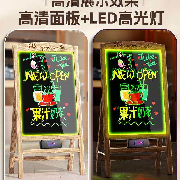 LED发光广告牌荧光板黑板广告板摆摊小黑板夜市门口开店展示
